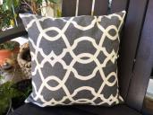 Grey geometric pillow